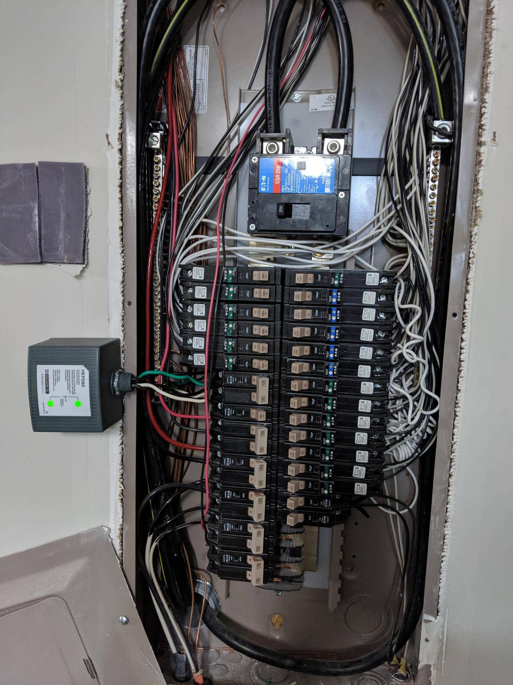 Aiken electrician installing whole-house surge protection